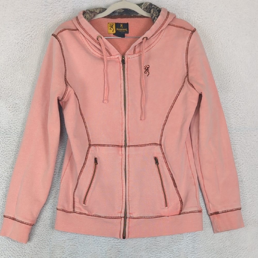 Browning Junior's Pink Hunting Outdoor Hooded‎ Jacket Size M